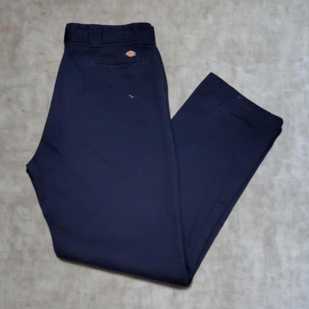 TRW0051BR - Vintage retro essential Navy Dickies Trousers pants jeans with embroidered embroidery graphic patch carpenter casual workwear #skater #y2k #dickies #workwear #straightleg