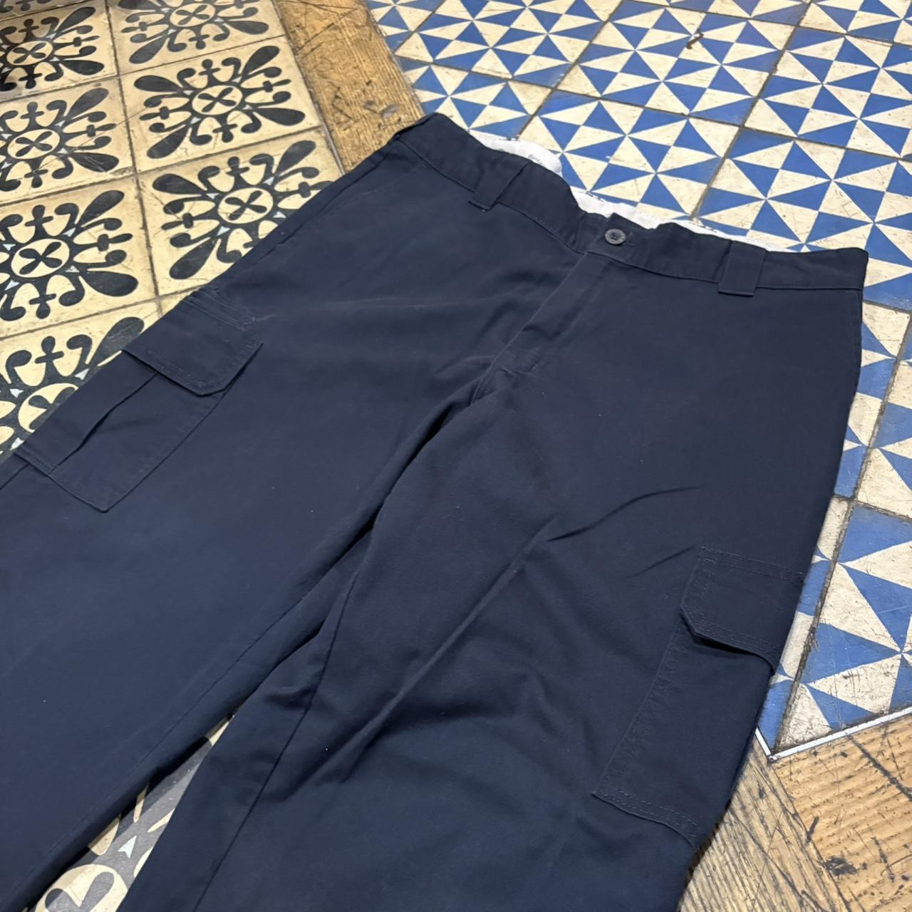 TRW489F-P - Vintage retro essential Dickies Navy Cargo Trousers pants casual workwear #skater #utility #workwear #carpenter #dickies