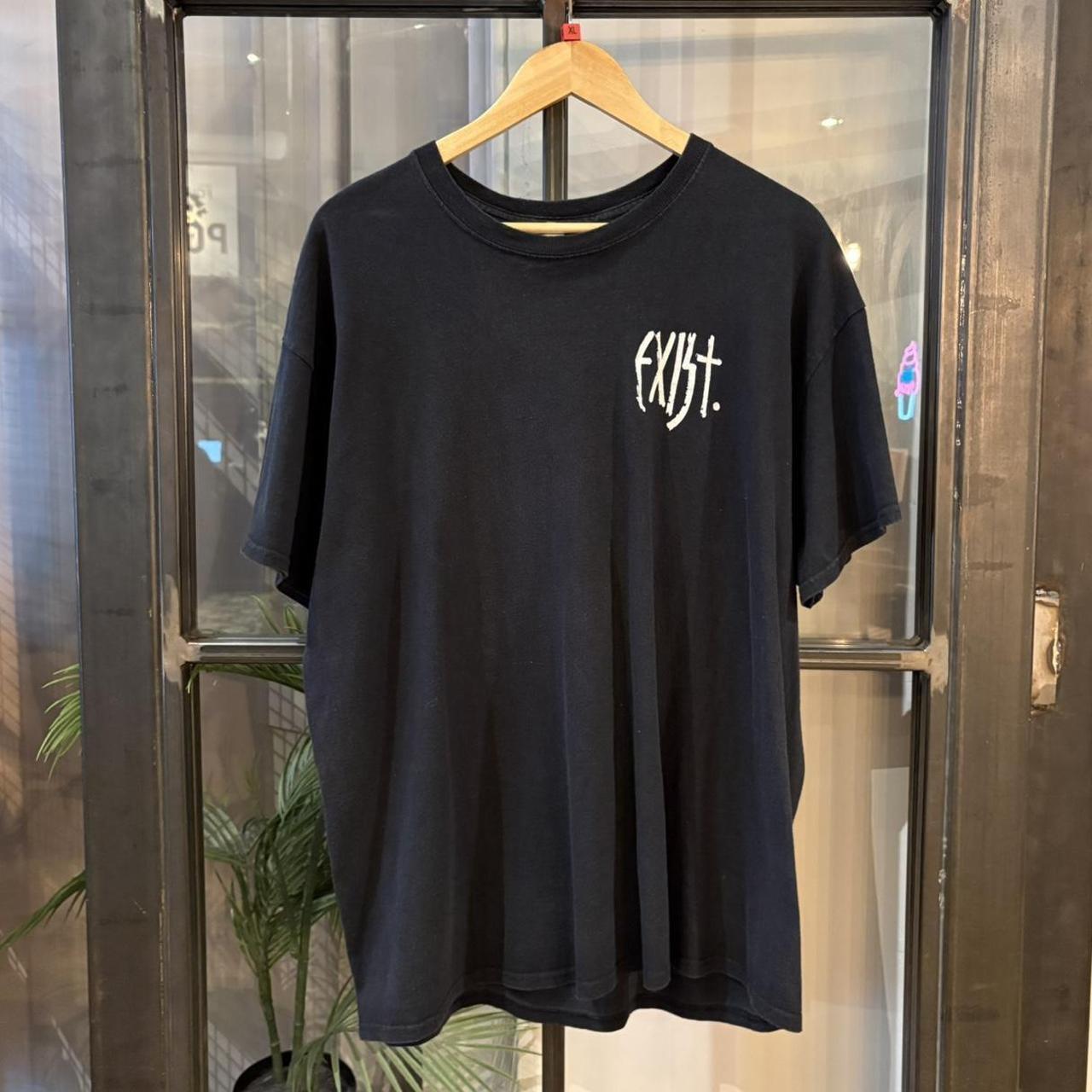 CP4703E-F - Vintage Retro Essential Black Exist Skateboards Graphic Print Top Tee T-shirt #skating #graphic #skater #essential #exist