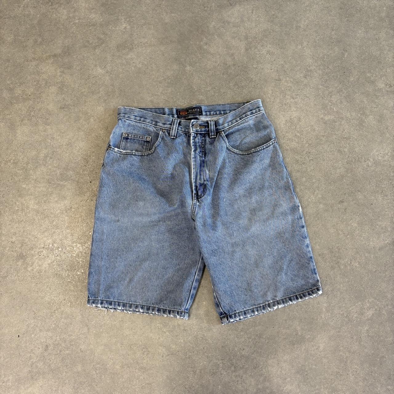 Vintage Route 66 Jorts Mens 32” Light Blue Wash Denim Jean Shorts Baggy Wide Leg Skate Surf Hip Hop 00s Y2K