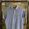 POL351 - Vintage Retro Barbour Plain Light Blue Polo Shirt Short Sleeve collared button up top  #Y2K #preppy #british #oldmoney #barbour