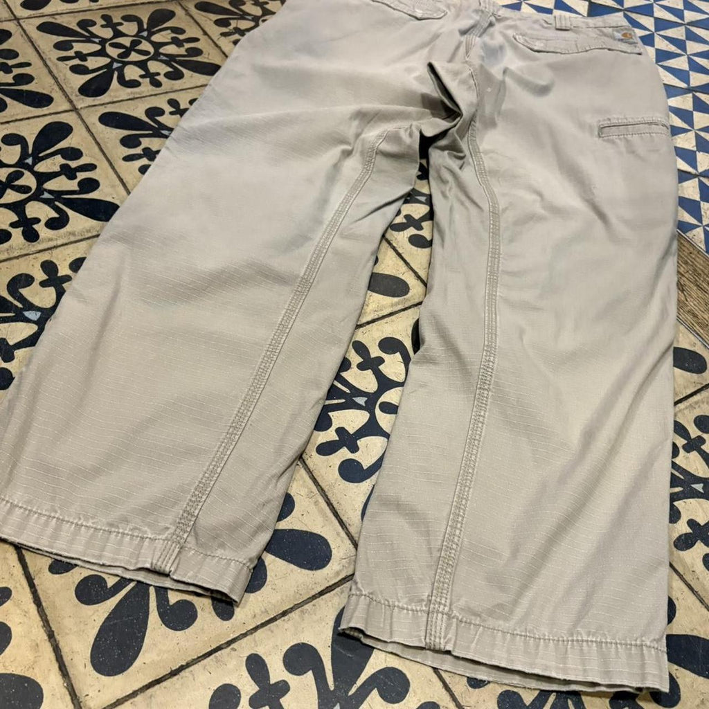 BR2401AM-F - Vintage retro essential  Beige Carhartt Ripstop Cargo Trousers pants casual workwear #skater #utility #ripstop #cargos #carhartt