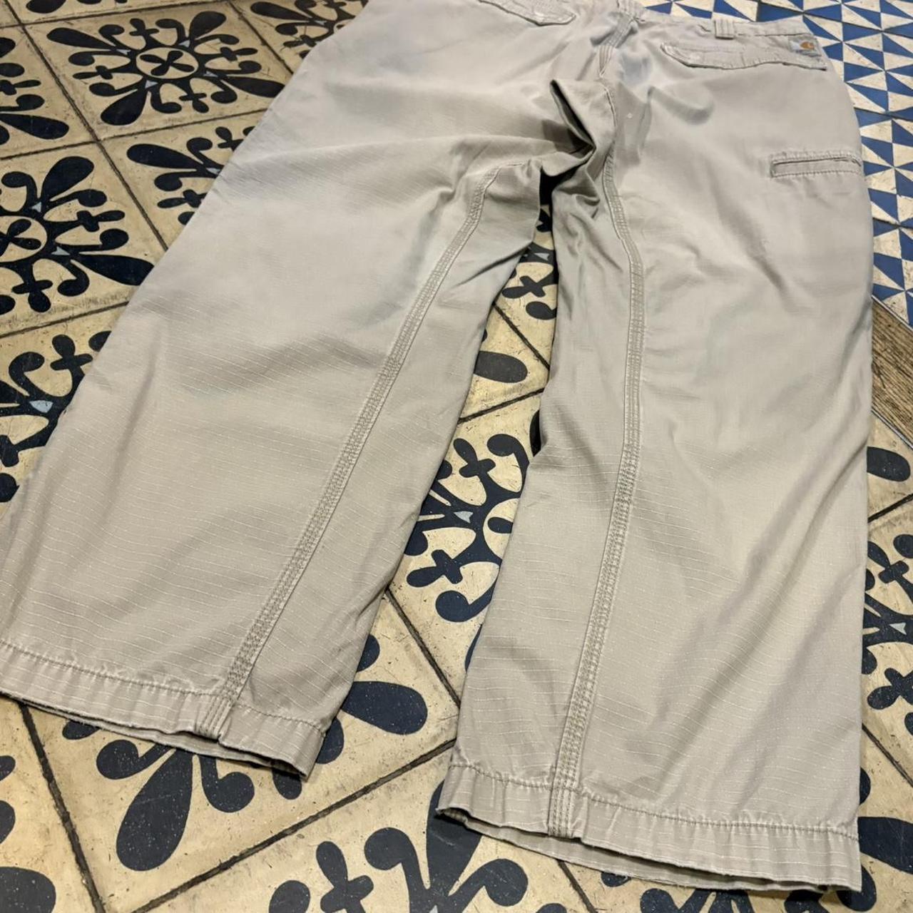 BR2401AM-F - Vintage retro essential  Beige Carhartt Ripstop Cargo Trousers pants casual workwear #skater #utility #ripstop #cargos #carhartt