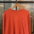 0225D83 - Vintage Retro Essential Polo Ralph Lauren Longsleeve Orange Top Tee T-shirt #90s #preppy #top #oldmoney #ralphlauren