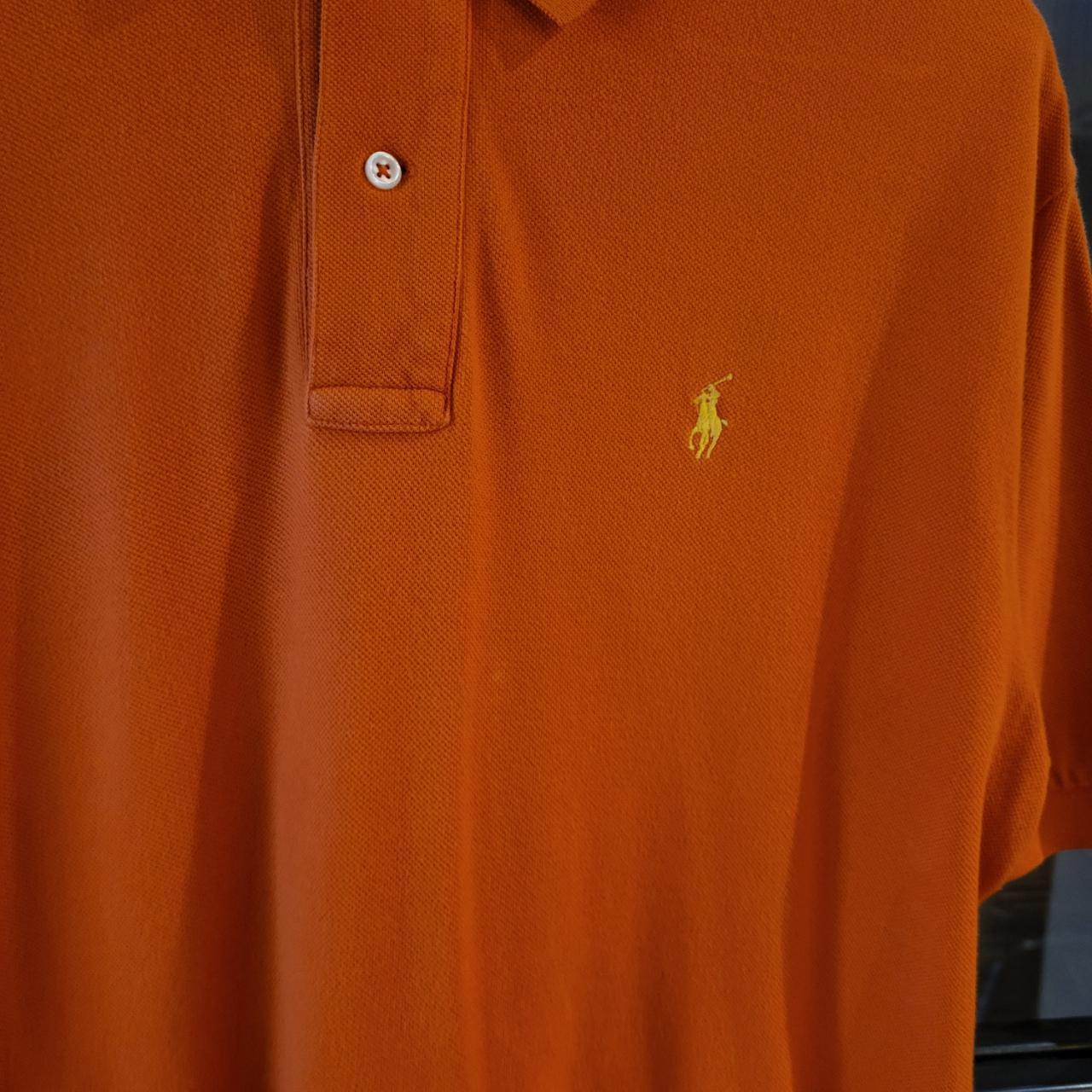 POL174 - Vintage Ralph Lauren Orange Polo Shirt Short Sleeve collared button up top #Y2K #preppy #chiefkeef #golf #oldmoney