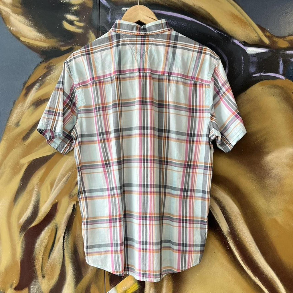 Checkered Short Sleeve Button Up Shirt
