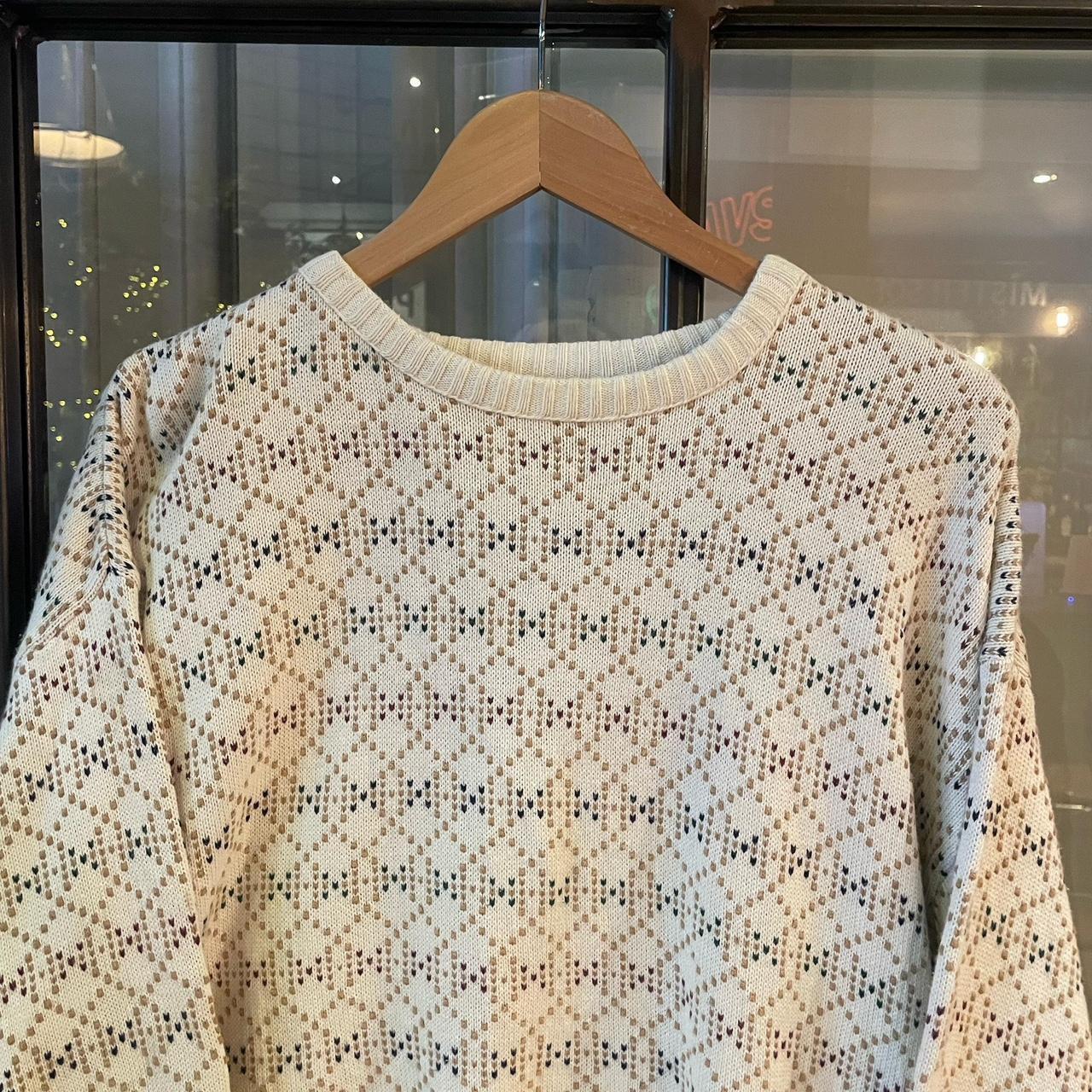 0225C86F - Vintage Retro Essential Ralph Lauren Cream patterned argyle golf grandpa cosby sweatshirt crewneck knit Jumper #ralphlauren #knitjumper #90s #grandad #knitted