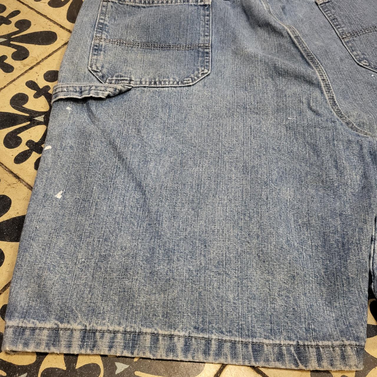 JRT5020 - Vintage Blue Wash Denim Shorts Jorts with detailed embroidered Logo carpenter workwear #wrangler #jorts #skater #y2k #hiphop