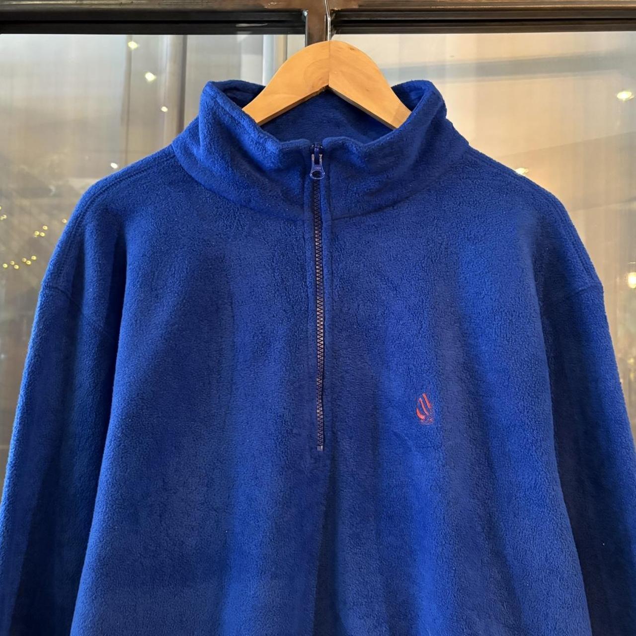 0325C60UF - Vintage retro essential Blue Nautica 1/4 quarter zip up outdoor sweatshirt fleece jacket #nautica #outdoor #expedition #hike #gorpcore