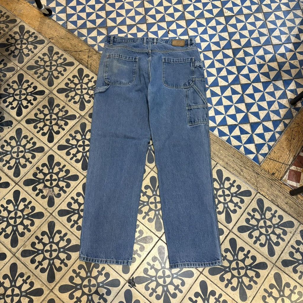 TRW410F-P - Vintage retro essential John Deere Blue Wash Denim Carpenter Jeans Trousers pants #denim #fit #johndeere #carpenter