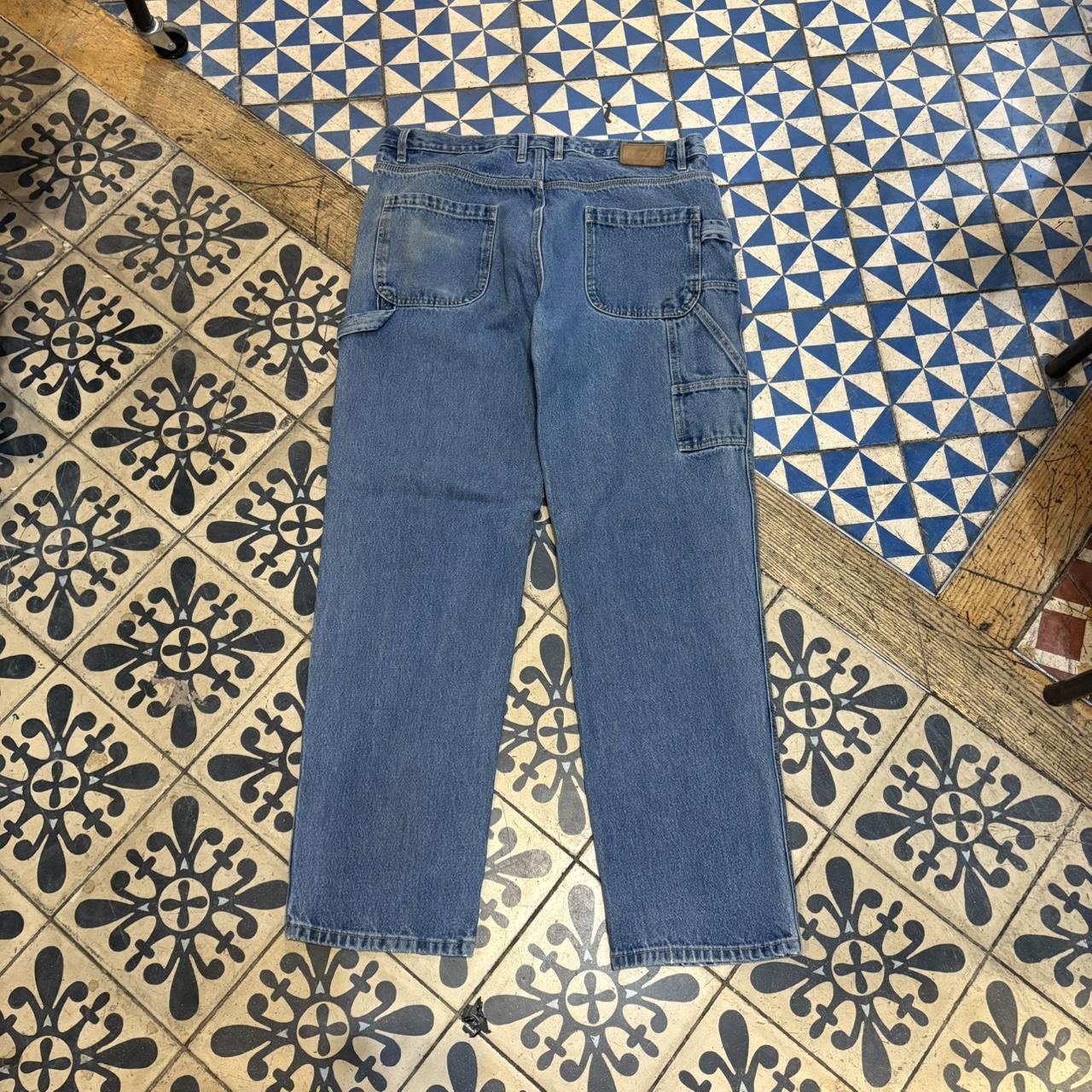 TRW410F-P - Vintage retro essential John Deere Blue Wash Denim Carpenter Jeans Trousers pants #denim #fit #johndeere #carpenter