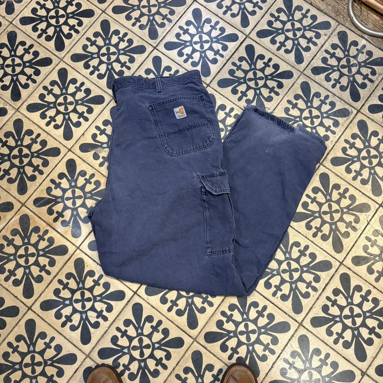 TRW406BR - Vintage retro essential  Navy Carhartt Cargo Carpenter Trousers pants casual workwear #skater #utility #workwear #cargo #carhartt