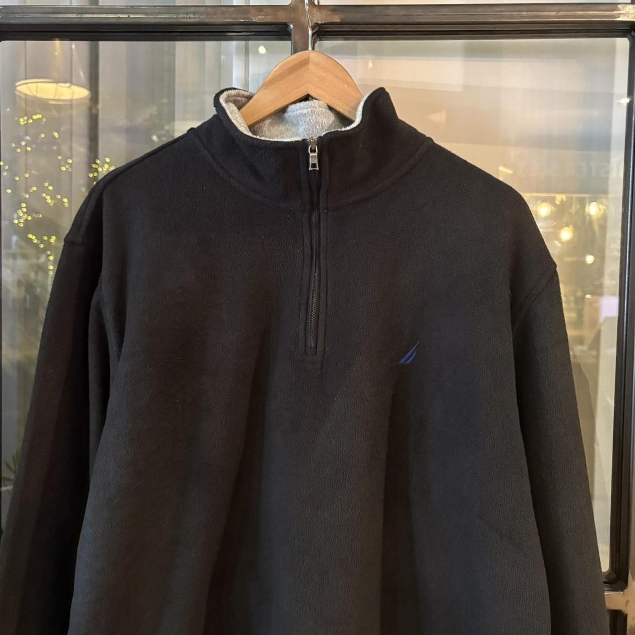SWT381BR - Vintage retro essential Black Nautica 1/4 zip up outdoor fleece jacket #pullover #outdoor #sportwear #nautica #y2k