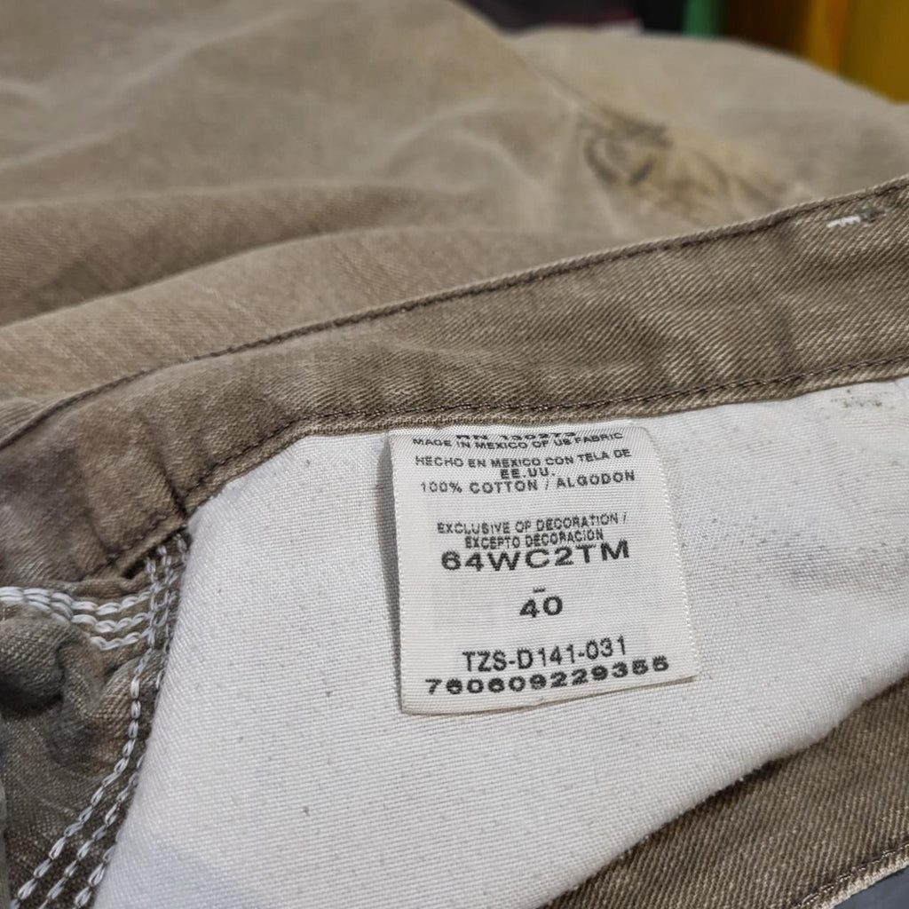 JRT1221 - Vintage Retro Wrangler Baggy Light Brown Denim Carpenter Shorts Jorts #hiphop #y2k #wrangler #skater