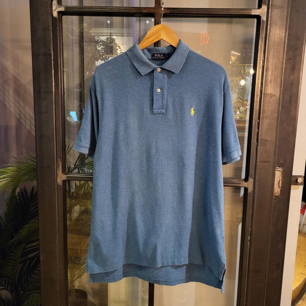 POL206 - Vintage Ralph Lauren Blue Polo Shirt Short Sleeve collared button up top #Y2K #preppy #chiefkeef #golf #oldmoney