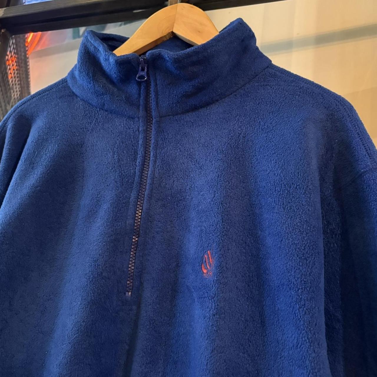 0325C60UF - Vintage retro essential Blue Nautica 1/4 quarter zip up outdoor sweatshirt fleece jacket #nautica #outdoor #expedition #hike #gorpcore