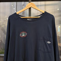 BR2306NH-F - Vintage Retro Essential Navy Dickies Longsleeve Pocket Graphic Print Sterling Drilling Company and Logo Top Tee T-shirt #skater #workwear #dickies #y2k #graphic