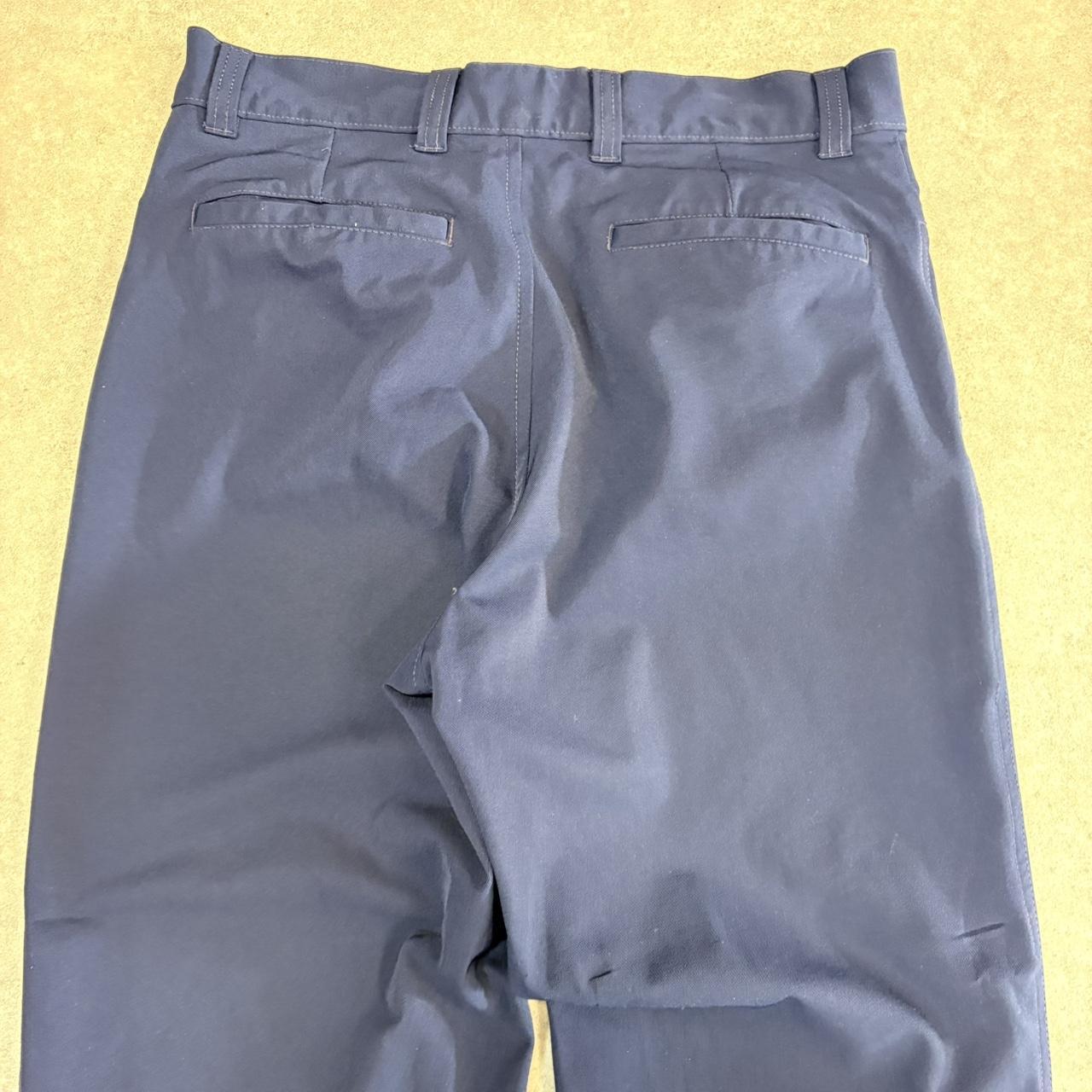 CP1504Q-U - Vintage retro Versace Straight Leg Navy Trousers pants casual workwear #versace #designer #avantgarde #trousers #straightleg
