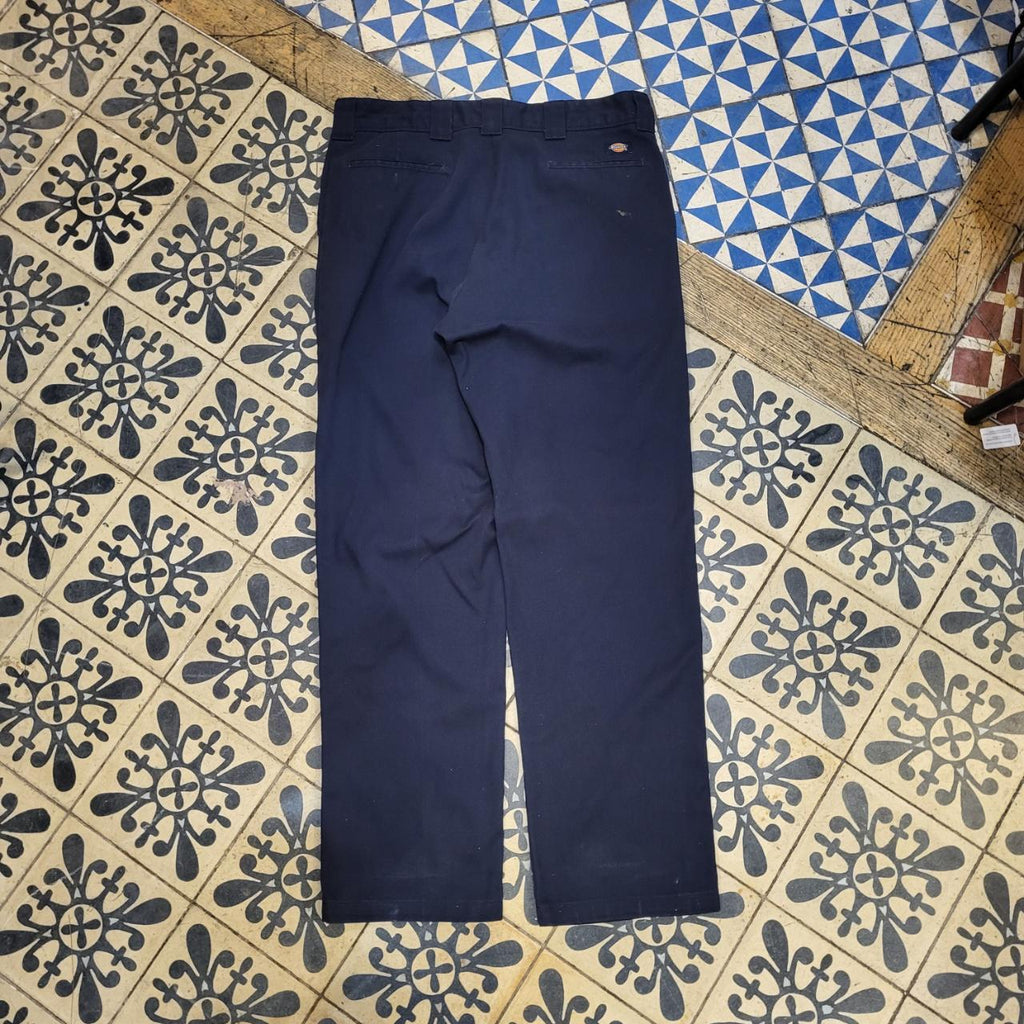 TRW0051BR - Vintage retro essential Navy Dickies Trousers pants jeans with embroidered embroidery graphic patch carpenter casual workwear #skater #y2k #dickies #workwear #straightleg