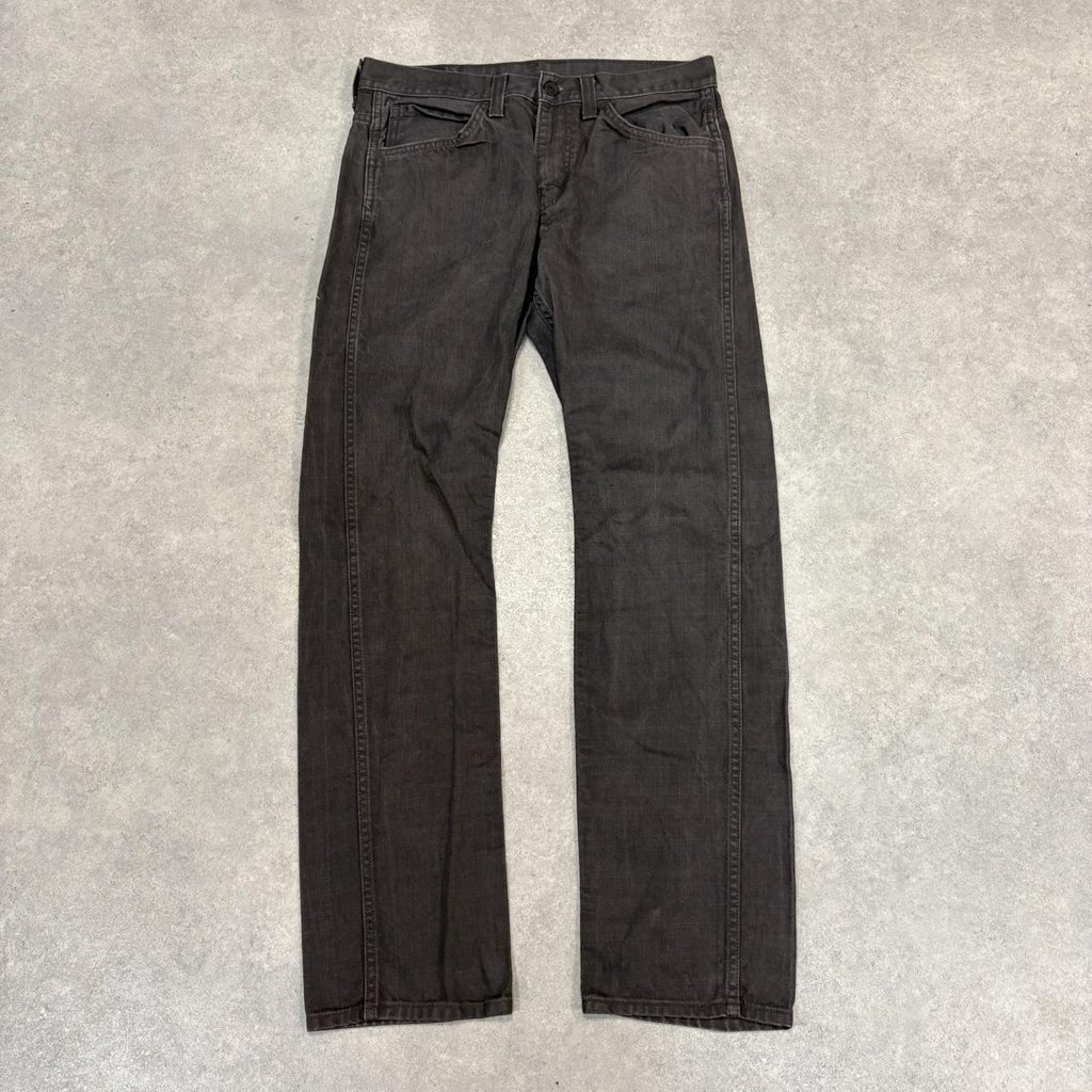 BR2701FL-P - Vintage retro essential  Levi’s 513 Slim Straight Dark Brown Wash Denim Jeans Trousers pants #denim #levis #jeans #skater #levis513