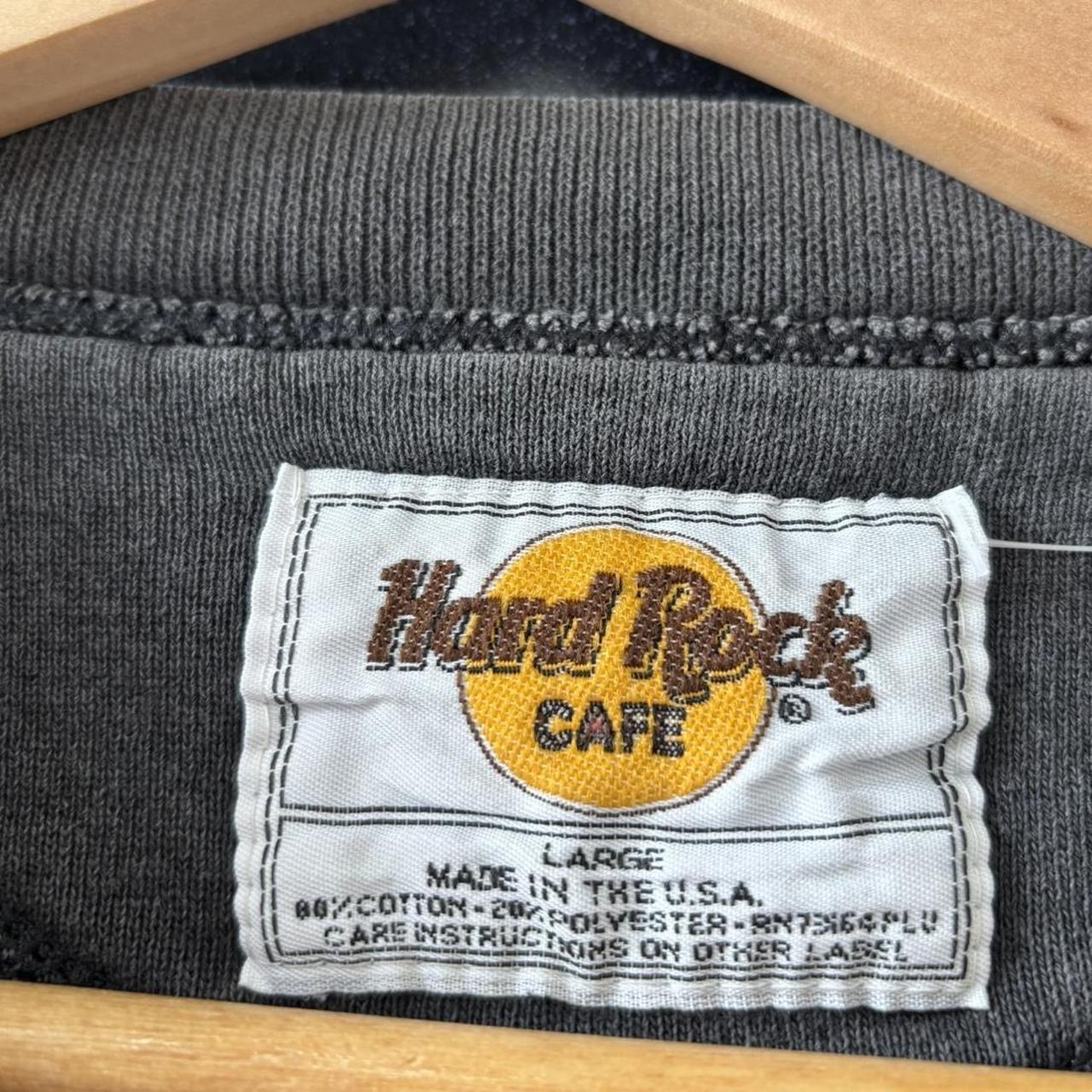 Vintage Hard Rock Cafe Sweatshirt Mens Large Faded Black Atlanta USA Embroidered Spellout Jumper 90s Y2K