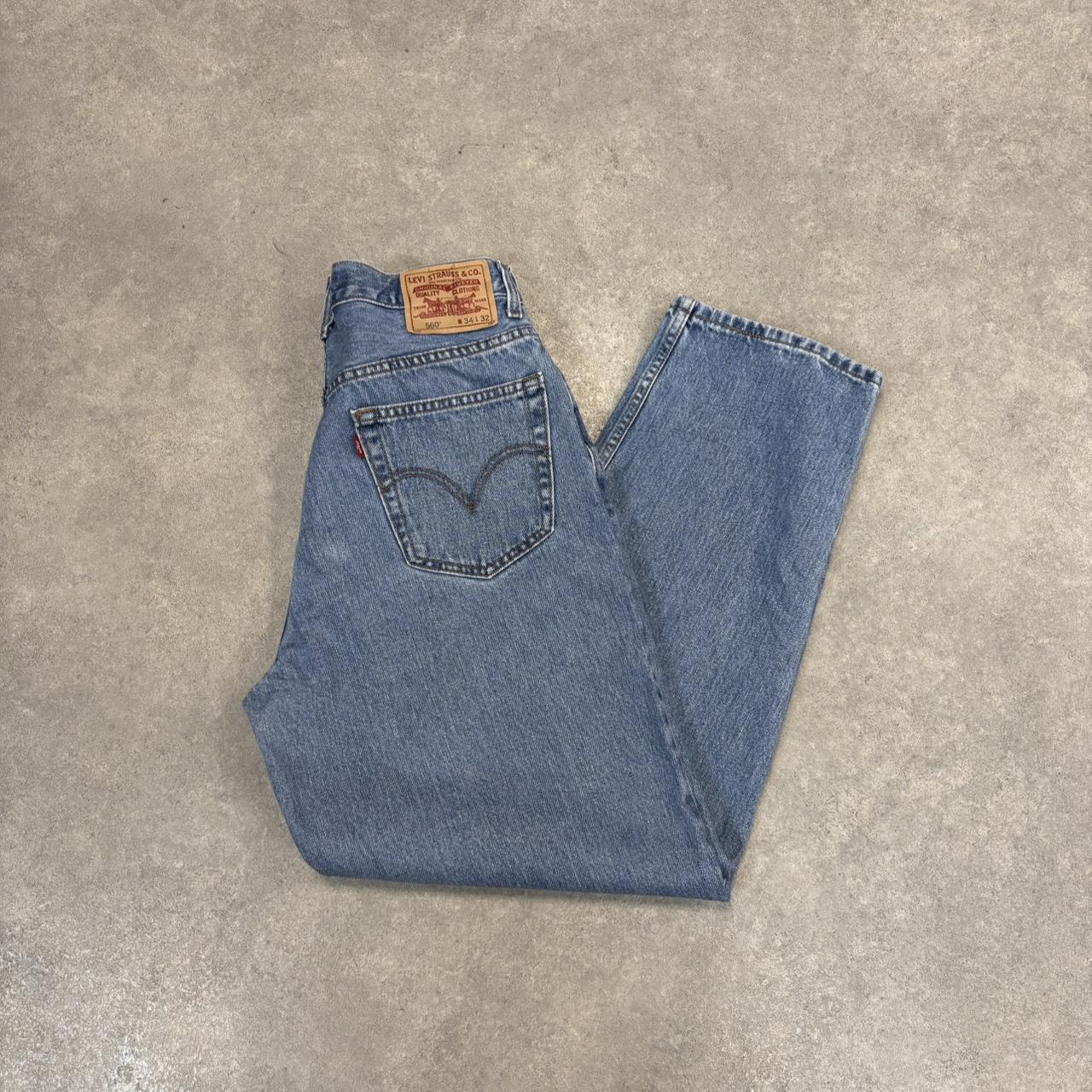Vintage Blue Wash Levi’s 560 Jeans Mens 34” Loose Taper Comfort Fit Denim Trousers Skate Western Vintage Y2K 90s