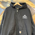BR0801AS-P - Vintage Retro Essential Black Carhartt Full Zip Hooded Workwear Canvas lined Active Jacket #workwear #utility #carhartt #activejacket #streetwear