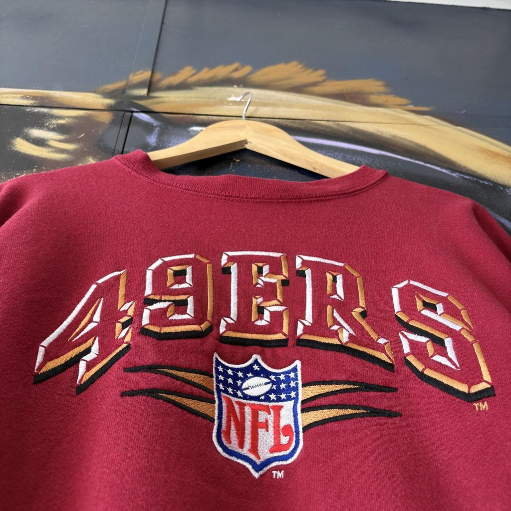 Vintage San Francisco 49ers Sweatshirt Mens Large Burgundy NFL Pullover Jumper Top 90s Y2K 00s