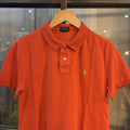 POL528F - Vintage Retro Ralph Lauren Plain Orange Polo Shirt Short Sleeve collared button up top  #Y2K #preppy #chiefkeef #oldmoney #ralphlauren
