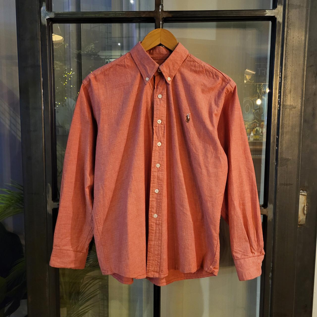 RLS061 - Vintage Ralph Lauren Plain Pink Button Up Shirt Longsleeve collared top #Y2K #preppy #smartcasual #golf #oldmoney