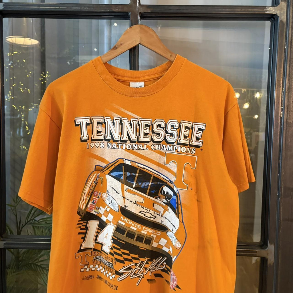 TEE406BR - Vintage Retro Essential Orange Nasacr Sterling Marlin 14 Chevrolet 1998 National Champions Graphic Print Top Tee T-shirt #90s #graphic #nascar #racer #racing