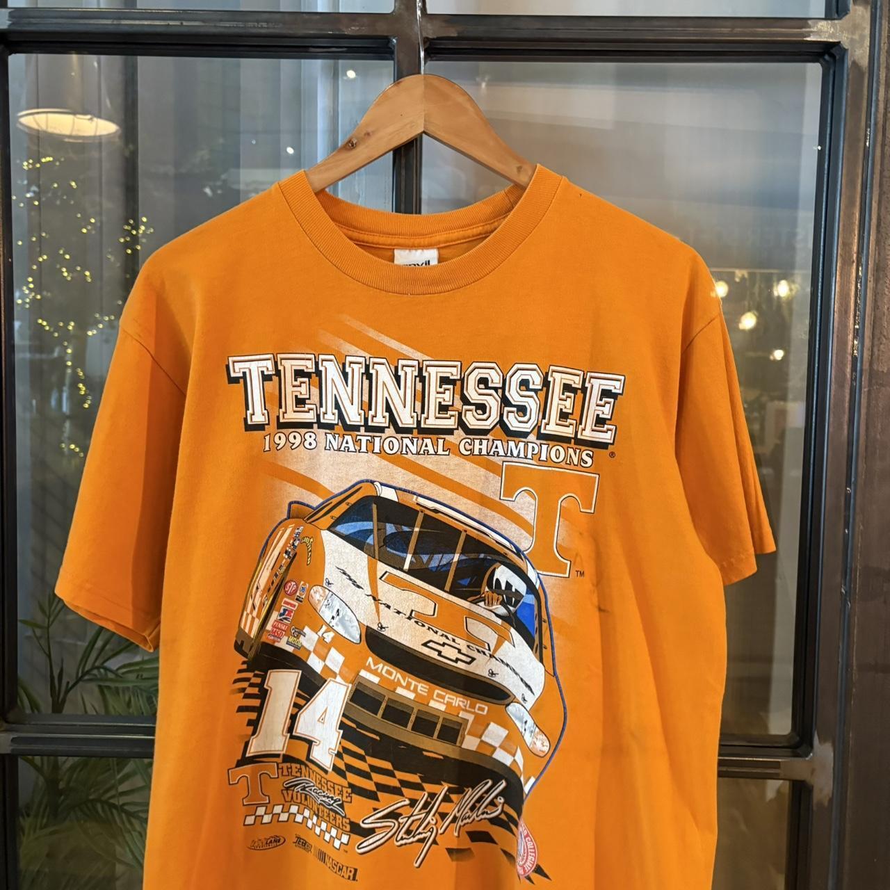 TEE406BR - Vintage Retro Essential Orange Nasacr Sterling Marlin 14 Chevrolet 1998 National Champions Graphic Print Top Tee T-shirt #90s #graphic #nascar #racer #racing