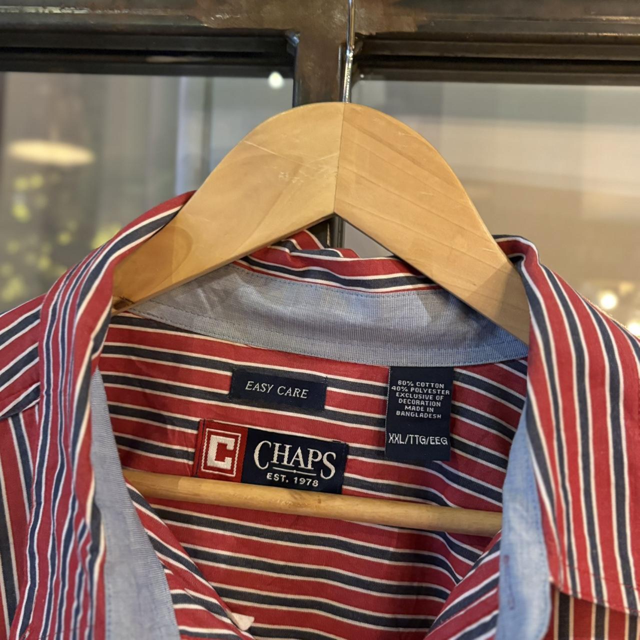 RLS206F - Vintage Ralph Lauren Chaps Red Striped Longsleeve collared button up polo shirt top #Y2K #preppy #chiefkeef #smartcasual #oldmoney