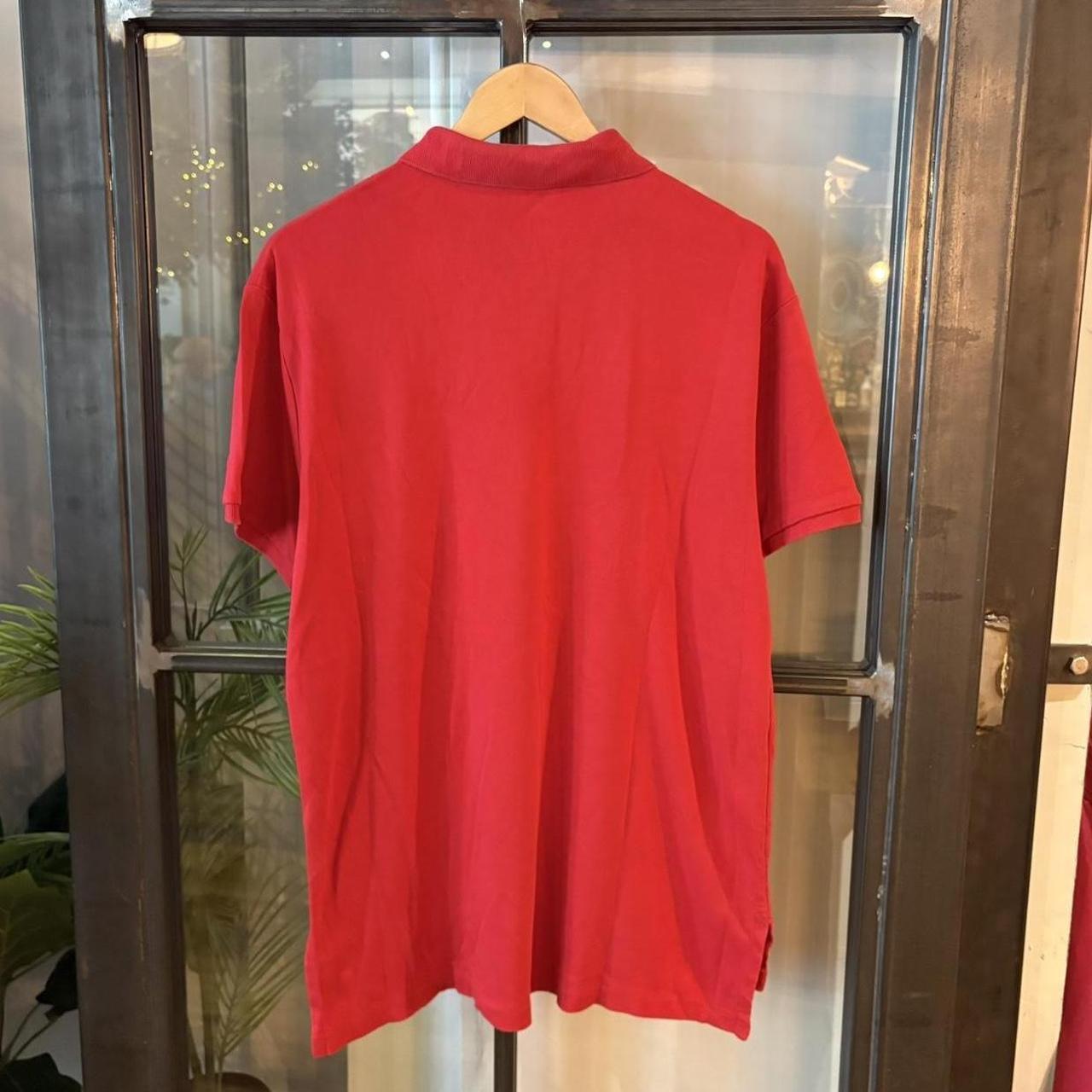 POL390-F - Vintage Retro Ralph Lauren Red Plain Polo Shirt Short Sleeve collared button up top  #Y2K #preppy #chiefkeef #oldmoney #ralphlauren