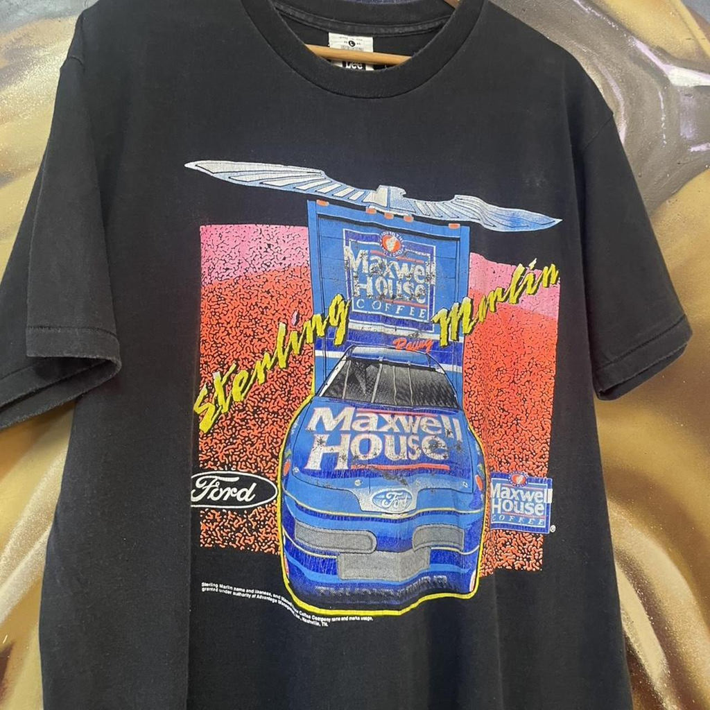 Vintage 90s Sterling Marlin Ford Racing Nascar Graphic Single Stitch Tee