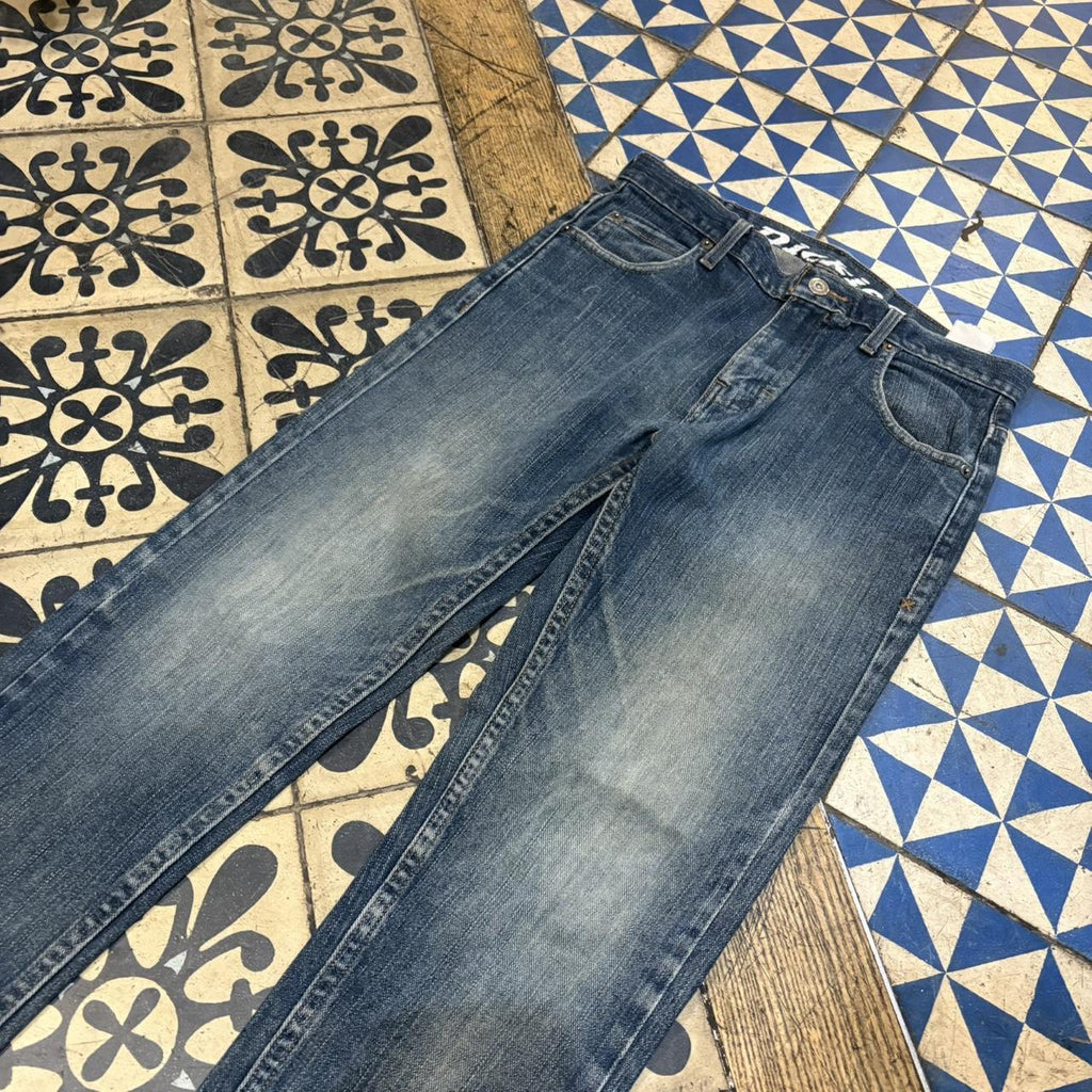 TRW431F - Vintage retro essential Dickies Blue Wash Slim Fit Denim Jeans Trousers pants #denim #skater #dickies #y2k #workwear