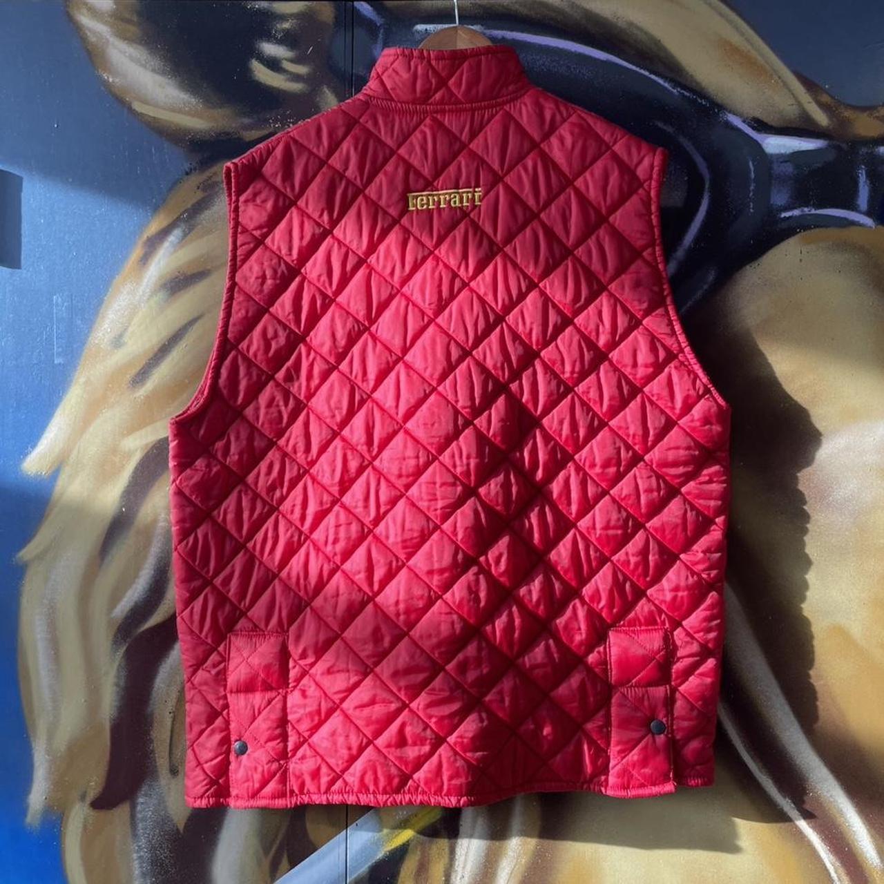 Y2K Ferrari Diamond Quilted Button Up Gilet Vest