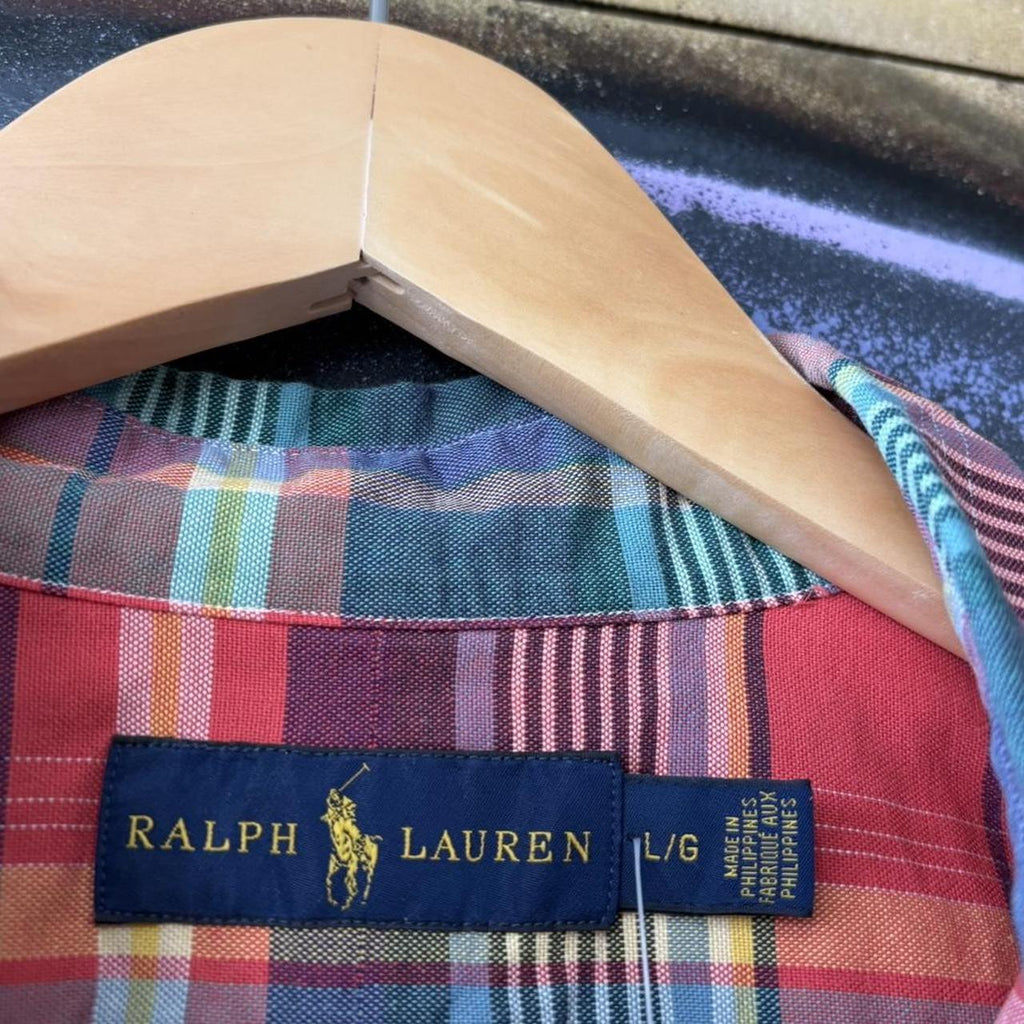 Vintage Ralph Lauren Shirt Mens XL Red Plaid Check Button Down Pony Logo Preppy Smart Top Y2K 90s