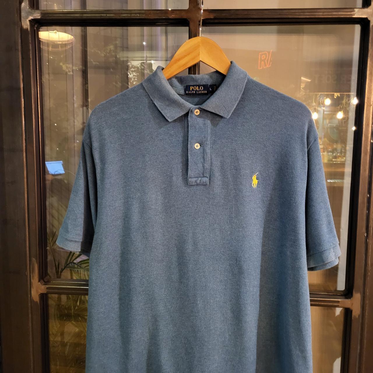 POL206 - Vintage Ralph Lauren Blue Polo Shirt Short Sleeve collared button up top #Y2K #preppy #chiefkeef #golf #oldmoney