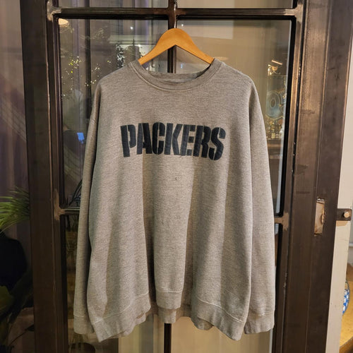 1224C22-P - Vintage Retro Essential NFL Greenbay Packers American Football Grey Jumper Pullover Crewneck Sweatshirt 90s y2k style #sportswear #nfl #greenbaypackers