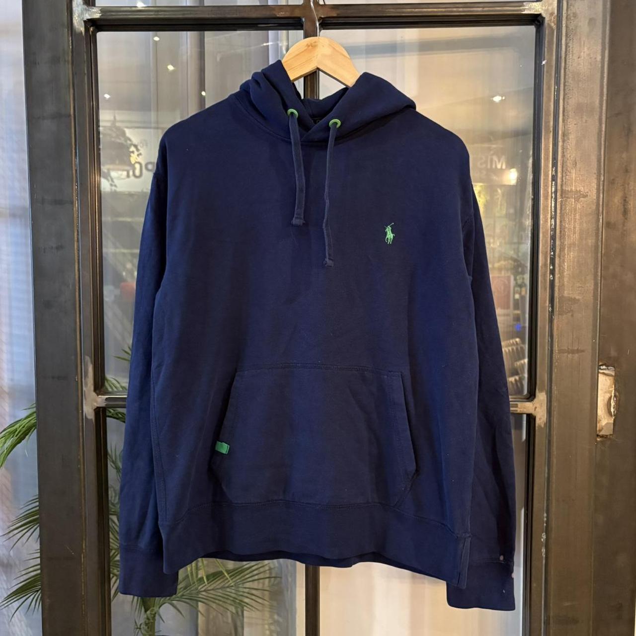 SWT691F - Vintage Retro Essential Navy Polo Ralph Lauren Sweatshirt Hoodie with embroidered chest logo #y2k #preppy #oldmoney #preppy #poloralphlauren