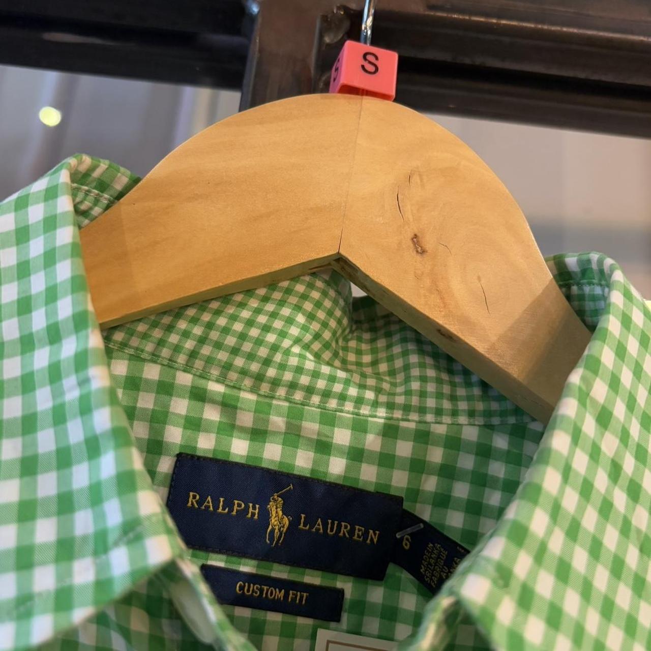 BR2804BD-F - Vintage Ralph Lauren green check pattern Longsleeve collared button up polo shirt top #Y2K #preppy #chiefkeef #smartcasual #oldmoney