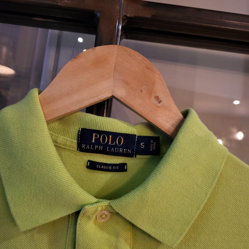 POL134 - Vintage Ralph Lauren Lime Green Polo Shirt Short Sleeve collared button up top #Y2K #preppy #chiefkeef #golf