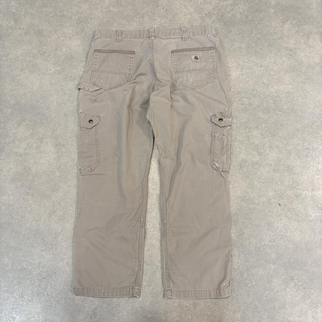 BR2701GO-U - Vintage retro essential  Stone Grey Carhartt ripstop cargo carpenter Trousers pants casual workwear #skater #utility #workwear #carpenter #carhartt
