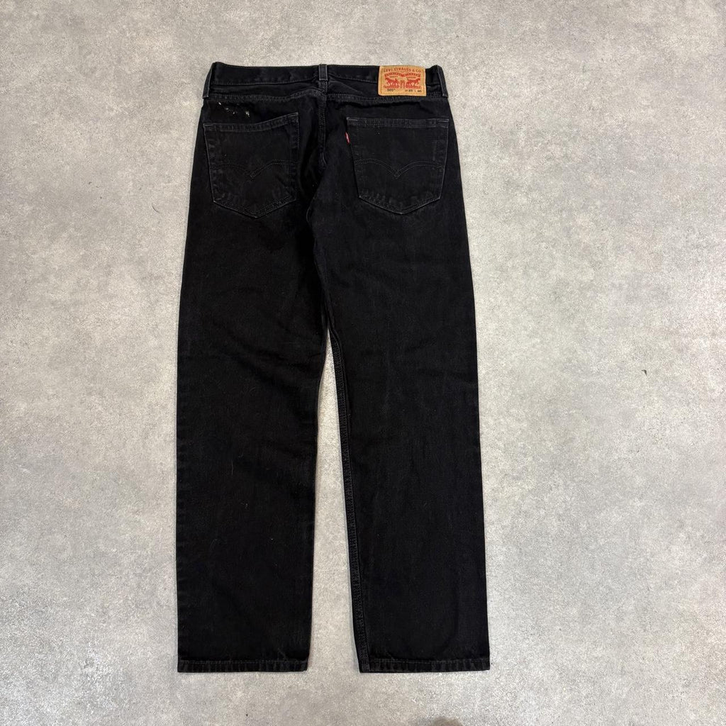 Vintage Levi's 505 Jeans Mens 32x30 Black Denim Wash Straight Leg Trousers Cowboy Western USA 90s Y2K