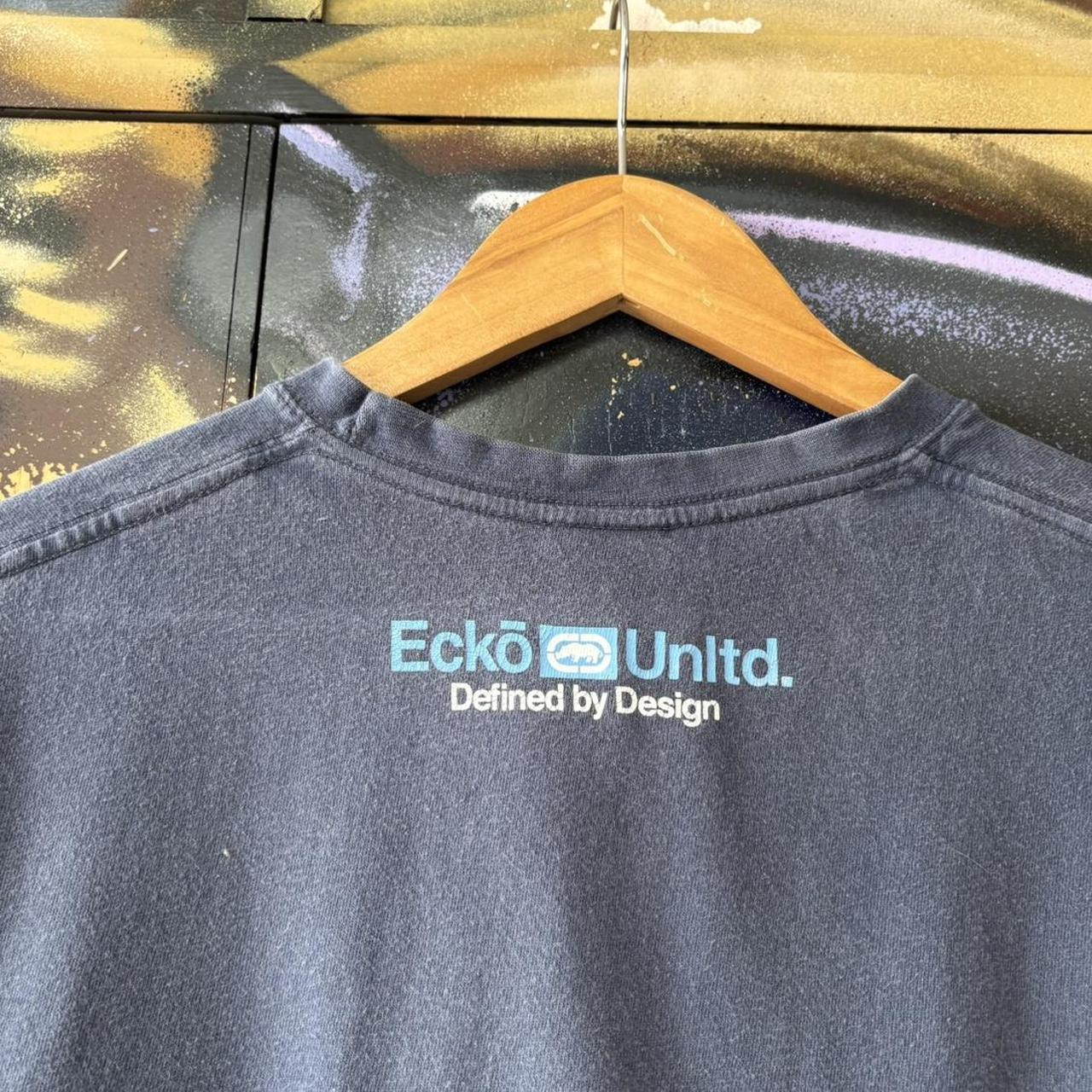 Vintage Ecko Unlimited T Shirt Tee Mens Large Blue Spellout Logo Graphic Skate Top Hip Hop 90s Y2K