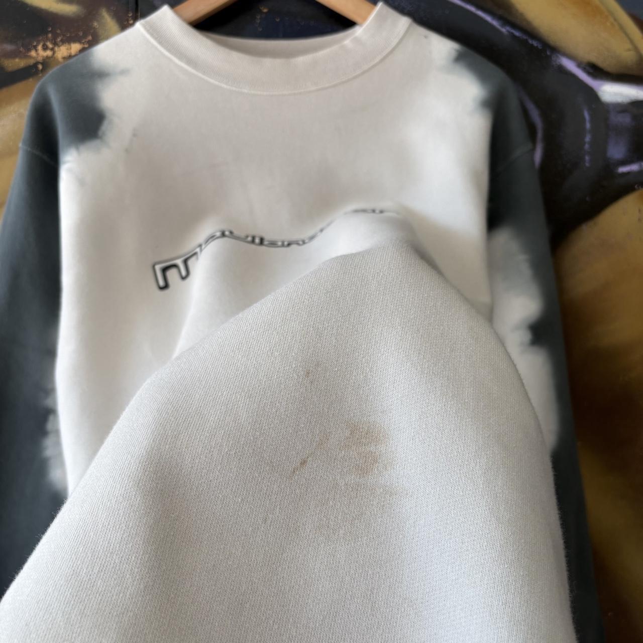 Vintage Maui & Sons Sweatshirt Mens Medium Cream Blue Tie Dye Jumper Top 90s Y2K 00s