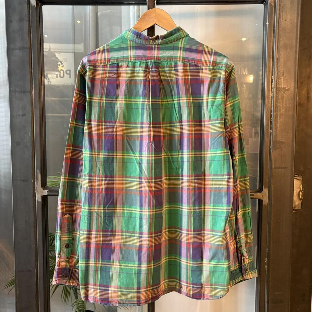 BR1209BD-F - Vintage Ralph Lauren Green and Purple Check Longsleeve collared button up polo shirt top #Y2K #preppy #chiefkeef #smartcasual #oldmoney