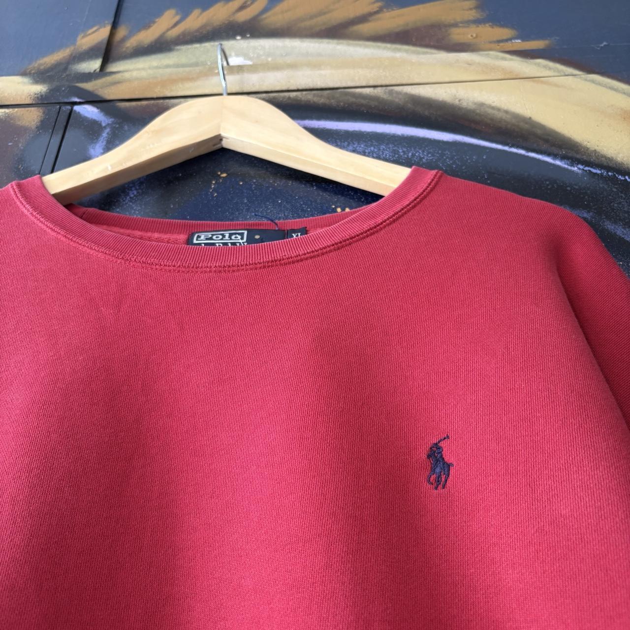 Vintage Polo Ralph Lauren Sweatshirt Mens XL Red Preppy Old Money Pullover Jumper Top 90s Y2K 00s