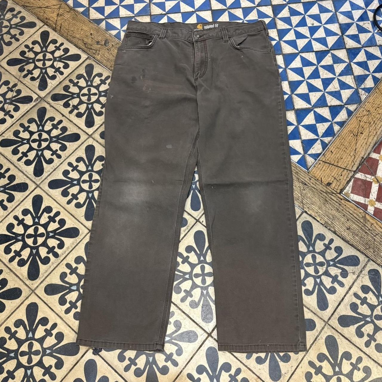 TRW477F-P - Vintage retro essential Grey Carhartt Carpenter Trousers pants casual workwear #skater #utility #workwear #carpenter #carhartt